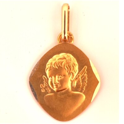 Médaille losange, ange jaune