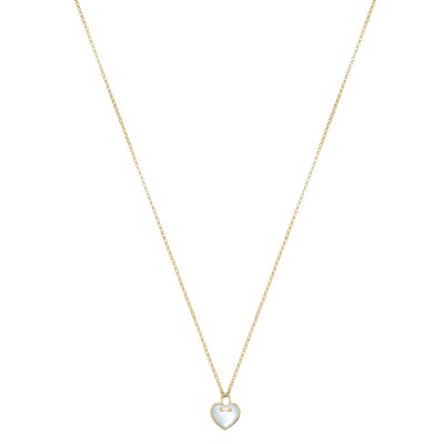 Collier Charles Garnier en argent doré et nacre motif coeur