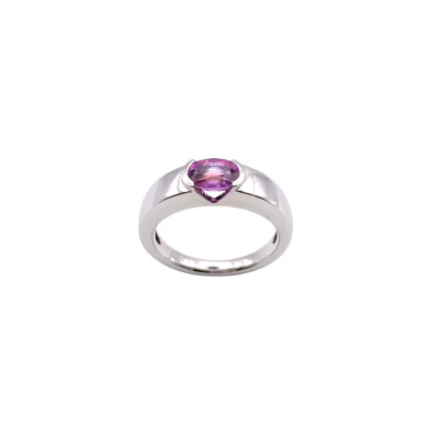 Bague Or gris, Saphir rose