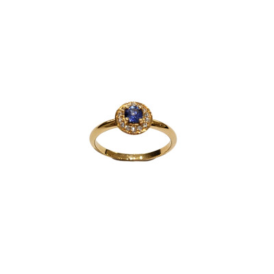 Bague Or jaune, Saphir et Diamants