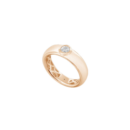 Solitaire en or rose et diamants 0,55 ct