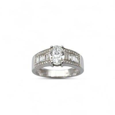 Bague or blanc 750/1000 diamants