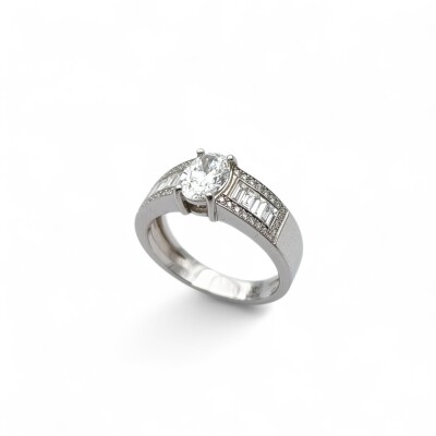 Bague or blanc 750/1000 diamants