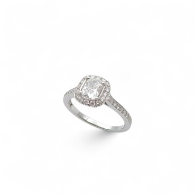 Bague or blanc 750/1000 et Diamants