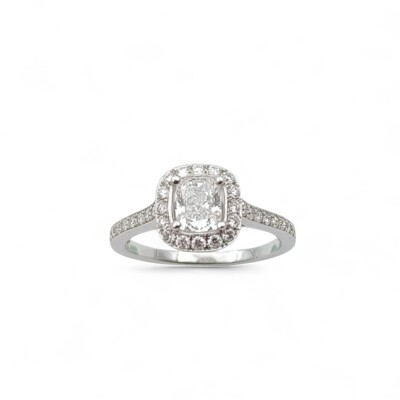 Bague or blanc 750/1000 et Diamants