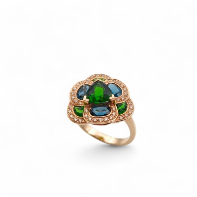 Bague or rose 750/1000 Pierres fines et Diamants