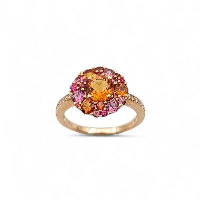 Bague or rose 750/1000 Citrine orange