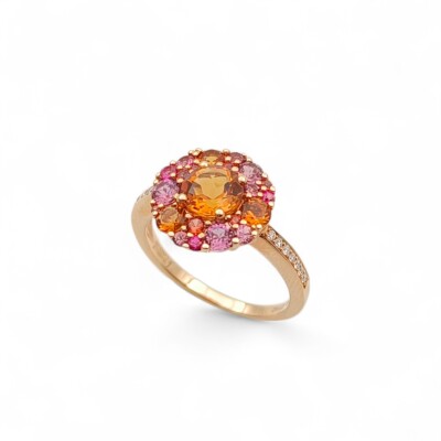 Bague or rose 750/1000 Citrine orange