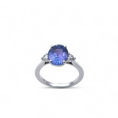 Bague Waskoll or blanc Tanzanite et Diamants