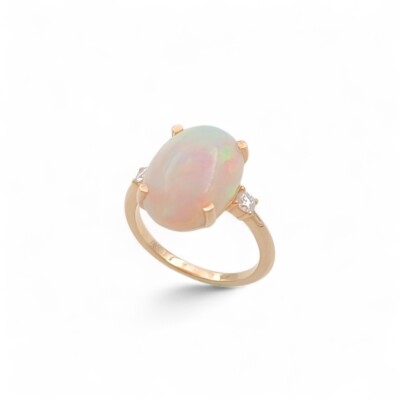 Bague Waskoll or rose Opale et Diamants