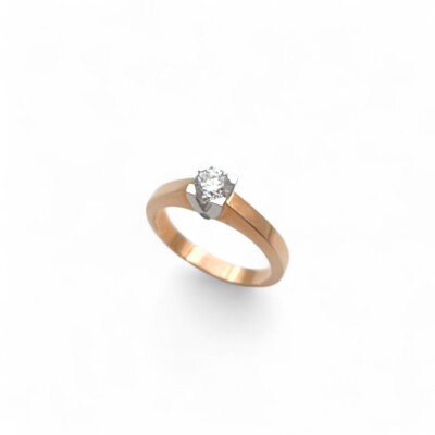 Solitaire deux ors et Diamants 0.50ct