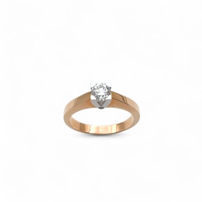 Solitaire deux ors et Diamants 0.50ct
