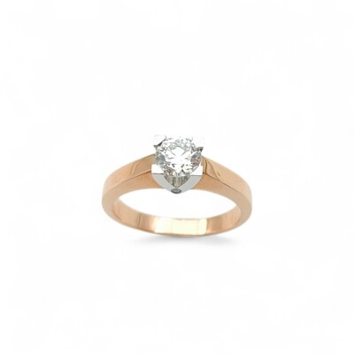 Solitaire deux ors et Diamants 0.74ct