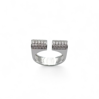Bague Clozeau or gris et Diamants