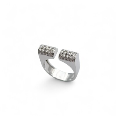 Bague Clozeau or gris et Diamants