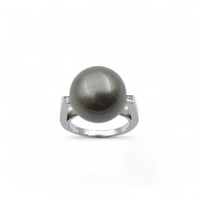Bague or blanc Perle de Tahiti et Diamants