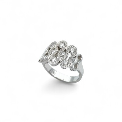 Bague Waskoll Wave, or blanc et Diamants