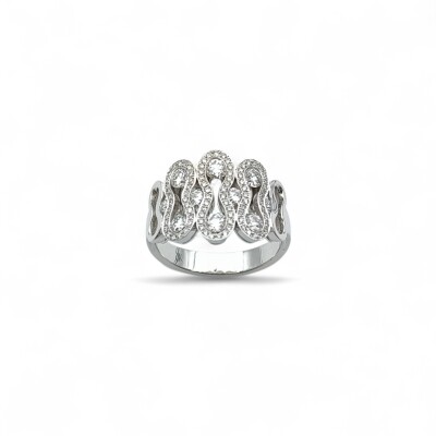 Bague Waskoll Wave, or blanc et Diamants
