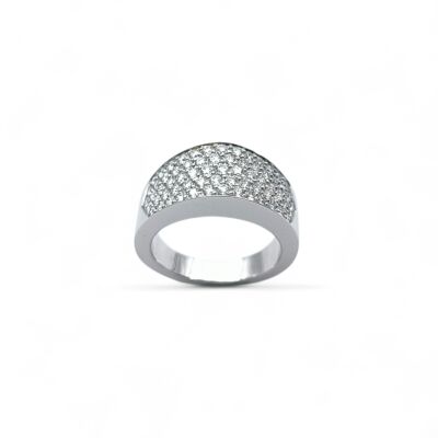 Bague or blanc, pavage Diamants