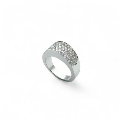 Bague or blanc, pavage Diamants
