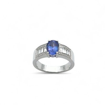 Bague Traviata en or blanc, saphir et diamants