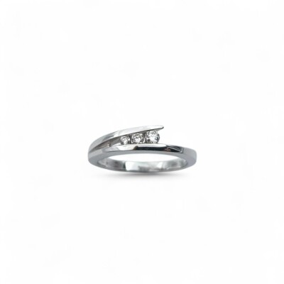 Bague or blanc trilogie Diamants