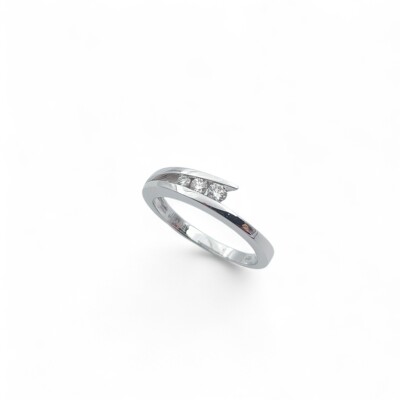 Bague or blanc trilogie Diamants