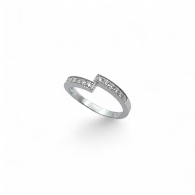 Bague or blanc trilogie diamants