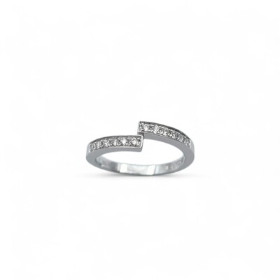 Bague or blanc trilogie diamants