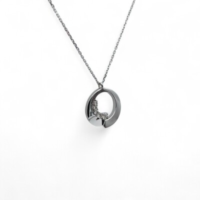 Collier Garel or blanc et diamants