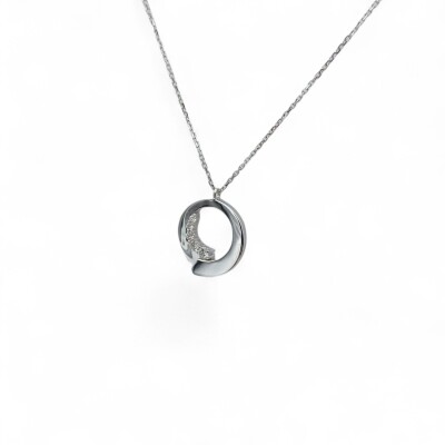 Collier Garel or blanc et diamants