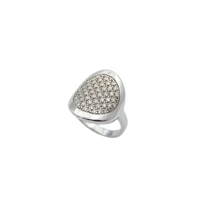 Bague Clozeau en or blanc et diamants