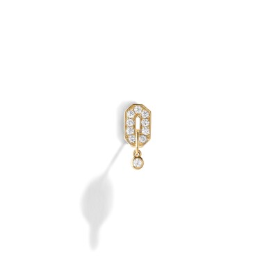 BOUCLE D'OREILLE MINI MY WAY OR JAUNE & DIAMANTS