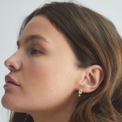 BOUCLE D'OREILLE MINI MY WAY OR JAUNE & DIAMANTS