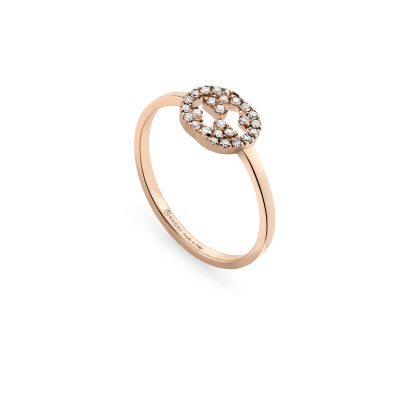 Bague Interlocking G avec diamants