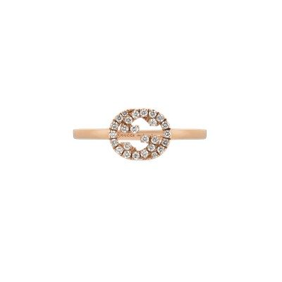Bague Interlocking G avec diamants