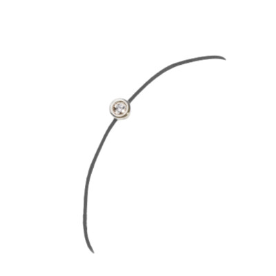 Bracelet SOLO SHINE diamant monté sur or blanc et cordon kaki