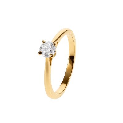 Solitaire - Or jaune - Diamant - 0,40