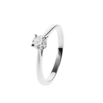 Solitaire - Or blanc - Diamant - 0,74cts