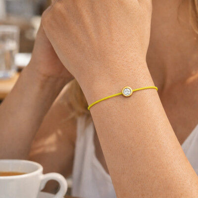 Bracelet SOLO SHINE or jaune sur cordon jaune