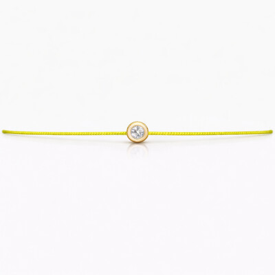 Bracelet SOLO SHINE or jaune sur cordon jaune