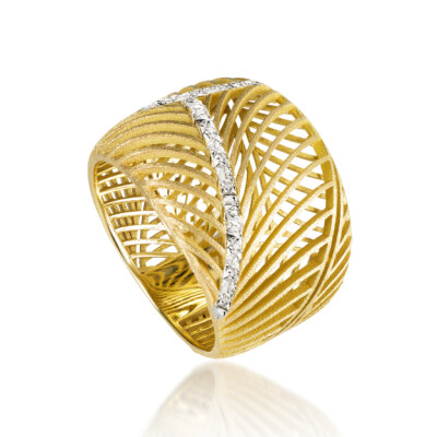 Bague TRIBE or jaune et diamants