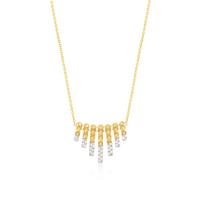 Collier SEA or jaune et diamants