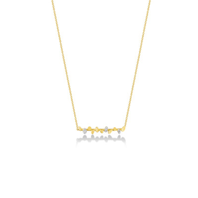 Collier mini BE or jaune et diamants