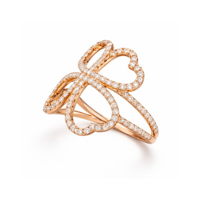 Bague Lucky You – Trèfle de cœurs pavé diamants