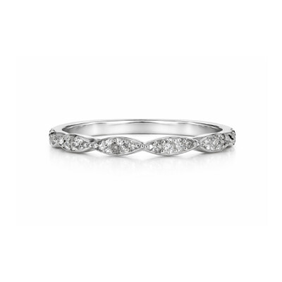Alliance Or Gris Diamants Festonnés