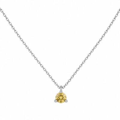 Collier solitaire diamant jaune