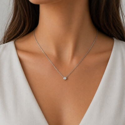 Solitaire serti clos diamant