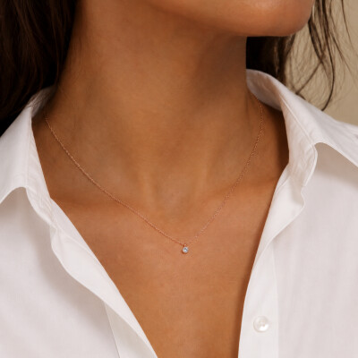 Collier Pampille Diamant Or Rose