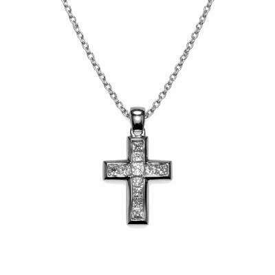 Collier croix diamantée